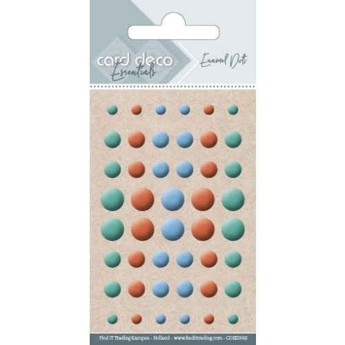 Card Deco Enamel Dots selbstklebend Matt 46 Stk - Rund Gr&uuml;n Orange Blau Deko