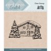 Card Deco Clear stamp Essentials - Winter Haus Schnee Tannenbaum Landschaft