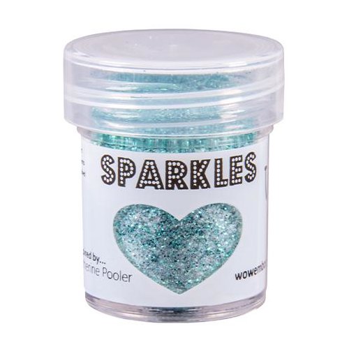 WOW! Sparkles Glitter Crushed Ice - T&uuml;rkis Silber 15 ml Pulver Premium Glitzer