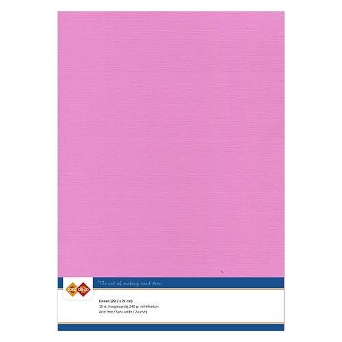 Card Deco Leinenpapier A4 Fuchsia Rosa - Papier 240g/m&sup2; 10 Bl&auml;tter Basteln