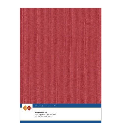 Card Deco Leinenpapier A4 Rot - Papier 240g/m&sup2; 10 Bl&auml;tter Karten Basteln #1