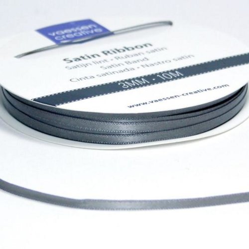 Vaessen Creative Satinband Stahl Grau - 3 mm x 10 m Schleifenband Geschenkband