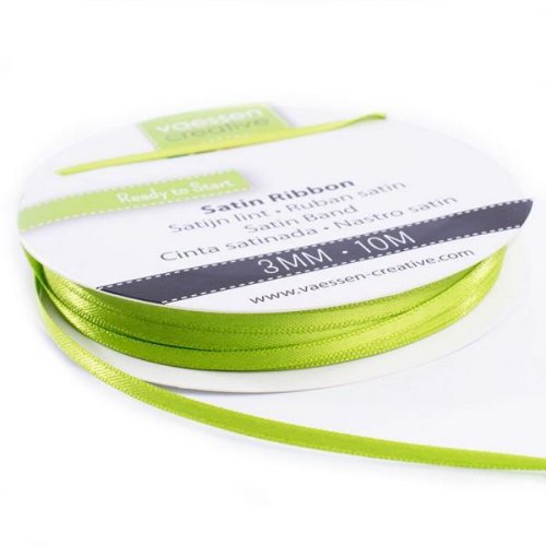 Vaessen Creative Satinband Apfelgr&uuml;n - 3 mm x 10 m Schleifenband Geschenkband