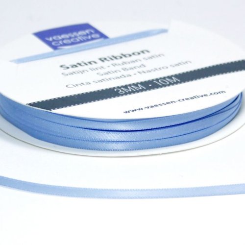 Vaessen Creative Satinband Hellblau - 3 mm x 10 m Schleifenband Geschenkband