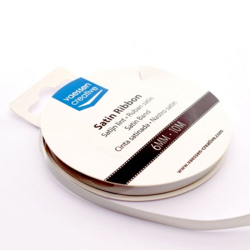 Vaessen Creative Satinband Silber - 6 mm x 10 m Schleifenband Geschenkband
