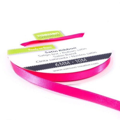 Vaessen Creative Satinband Pink - 6 mm x 10 m Schleifenband Geschenkband