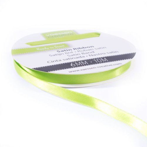 Vaessen Creative Satinband Apfelgr&uuml;n - 6 mm x 10 m Schleifenband Geschenkband