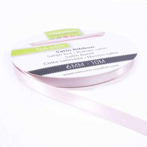 Vaessen Creative Satinband Beige Creme - 6 mm x 10 m Schleifenband Geschenkband