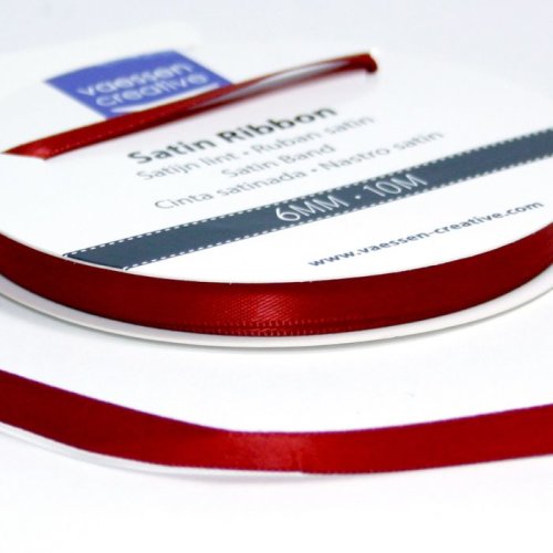 Vaessen Creative Satinband Dunkelrot - 6 mm x 10 m Schleifenband Geschenkband