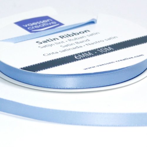 Vaessen Creative Satinband Hellblau - 6 mm x 10 m Schleifenband Geschenkband