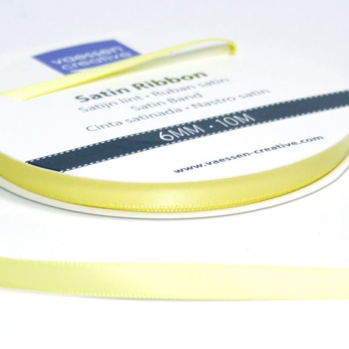 Vaessen Creative Satinband Pastellgelb - 6 mm x 10 m Schleifenband Geschenkband