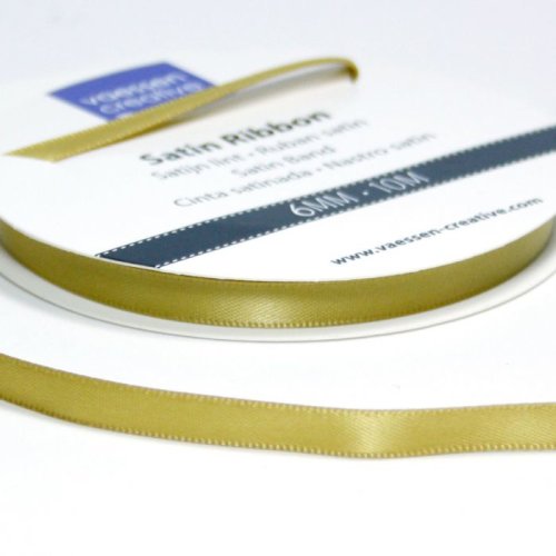Vaessen Creative Satinband Gold - 6 mm x 10 m Schleifenband Geschenkband