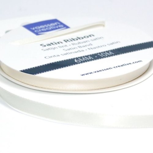 Vaessen Creative Satinband Elfenbein - 6 mm x 10 m Schleifenband Geschenkband