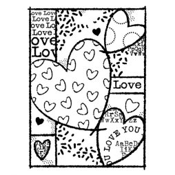 Woodware Clear Stamp FRS897 Heart collage - Herz Liebe...