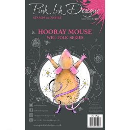 Pink Ink Design Clear Stamps Hooray Mouse - A7 Maus Stern...