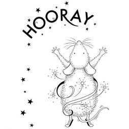 Pink Ink Design Clear Stamps Hooray Mouse - A7 Maus Stern Sterne Geburtstag