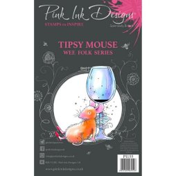 Pink Ink Design Clear Stamps Tipsy Mouse - A7 Maus Wein...