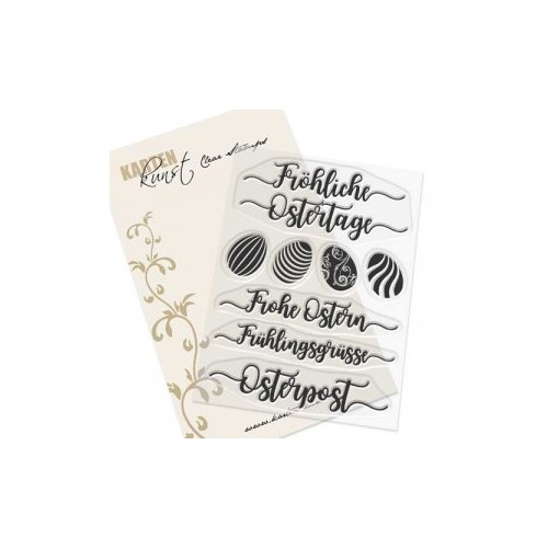 Karten-Kunst Clear Stamps Kalligraphie zu Ostern - Osterpost Frohe Ostern Tage
