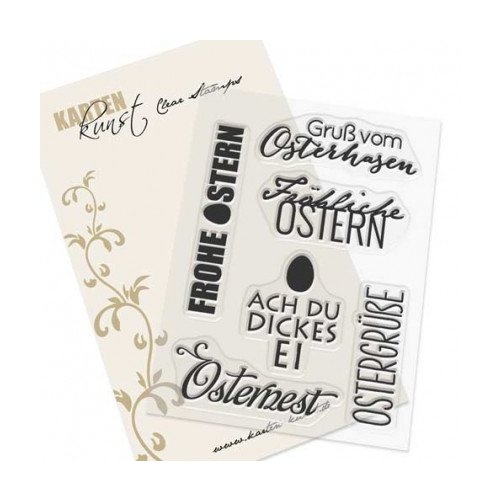 Karten-Kunst Clear Stamps Ostern - Frohe Ostern Ostergr&uuml;&szlig;e Osternest Osterhase