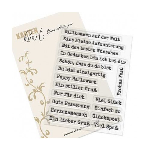 Karten-Kunst Clear Stamps Aus der Schreibmaschine 2 - Gru&szlig; Geburt Fest F&uuml;r dich