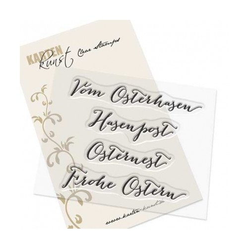 Karten-Kunst Clear Stamps Gro&szlig;e Worte vom Osterhasen - Hasenpost Frohe Ostern