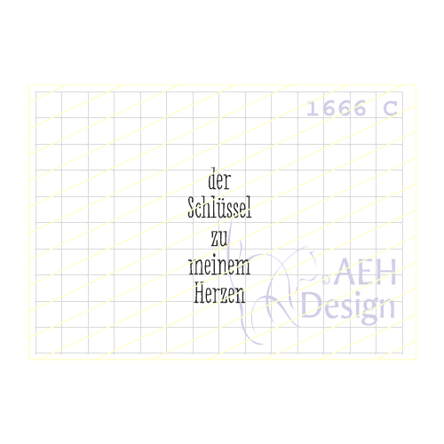 AEH Design Gummistempel 1666C  Der Schl&uuml;ssel zu meinem Herzen Freundschaft Liebe