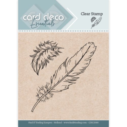 Card Deco Clear stamp Essentials - Feather Feder Federn Fl&uuml;gel Vogel Luft