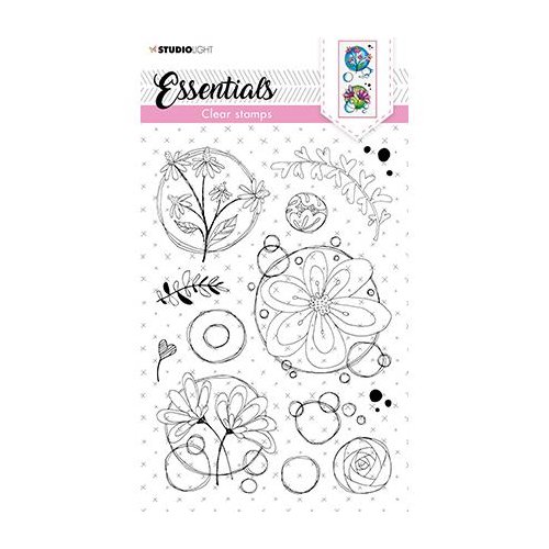 StudioLight Essentials Clear Stamp - Blume Pflanze Kreis Kontur Herz Blase