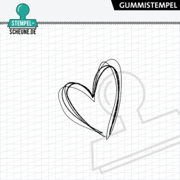 Stempel-Scheune Gummistempel 604 - Herz Liebe Kontur...