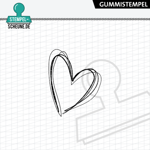 Stempel-Scheune Gummistempel 605 - Herz Liebe Kontur Hintergrund Motiv
