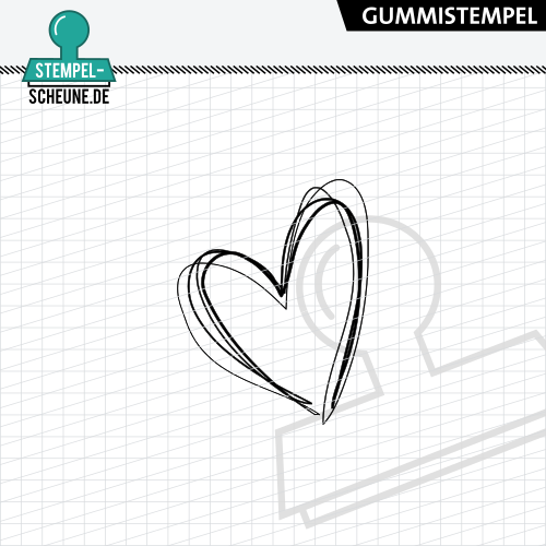 Stempel-Scheune Holzstempel 604 - Herz Liebe Kontur Hintergrund Motiv