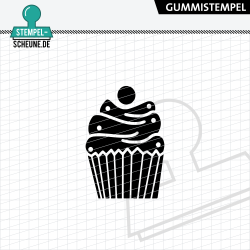 Stempel-Scheune Gummistempel 612 - Muffin Geburtstag Backen Geb&auml;ck Essen Cupcake