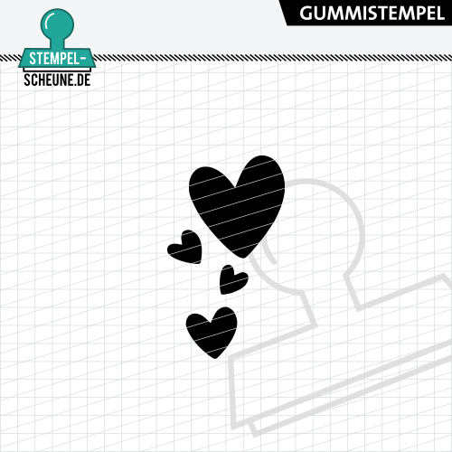 Stempel-Scheune Gummi 627 - Herz Liebe Hintergrund Motiv Herzen Heart