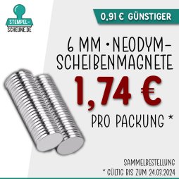 Neodym Scheibenmagnete 10 Paar &Oslash; 6 x 0,75 mm...