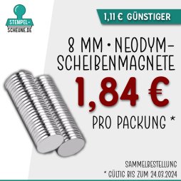 Neodym Scheibenmagnete 10 Paar &Oslash; 8 x 0,75 mm...
