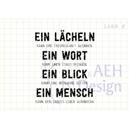 AEH Design Gummistempel 1669F - Ein L&auml;cheln Ein Wort...