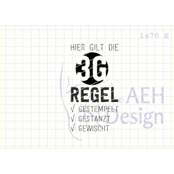 AEH Design Gummistempel 1670E - 3G Regel Gestempelt...