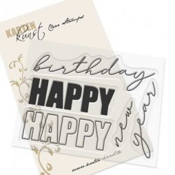 Karten-Kunst Clear Stamps Mega Happy - Happy birthday...