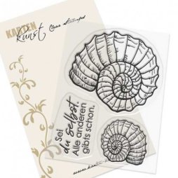 Karten-Kunst Clear Stamps Ammonit - Fossil Schnecke...