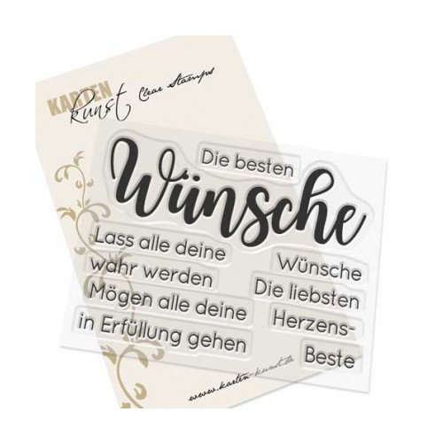 Karten-Kunst Clear Stamps Riesige Beste W&uuml;nsche - Herz Liebe Geburtstag Neujahr