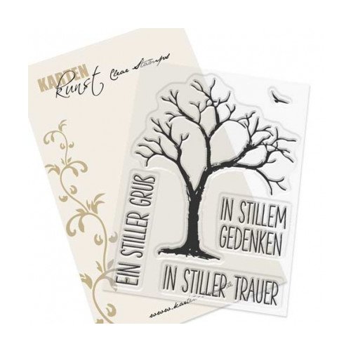 Karten-Kunst Clear Stamps Trauerbaum - Abschied Baum in stillem Gedenken Trauer