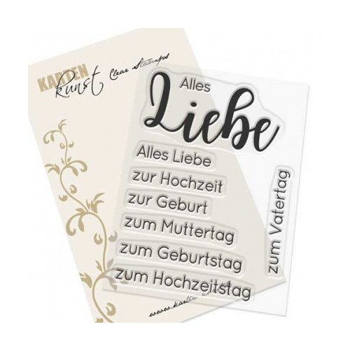 Karten-Kunst Clear Stamps Riesige W&uuml;nsche Alles Liebe - Hochzeit Geburtstag