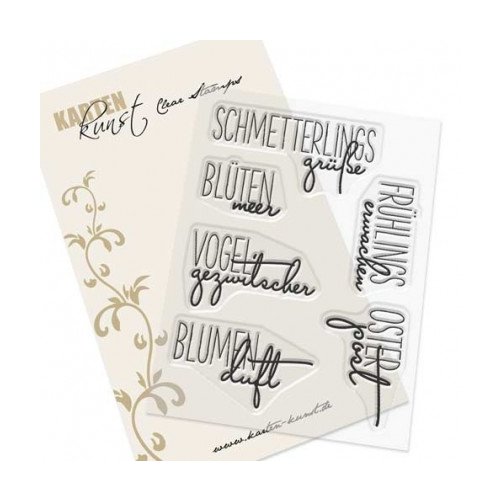 Karten-Kunst Clear Stamps Fr&uuml;hlingserwachen - Blumen Ostern Fr&uuml;hling Bl&uuml;te Vogel
