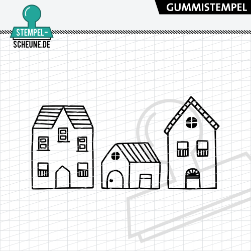 Stempel-Scheune Gummistempel 641 - Haus H&auml;user Zuhause Familie Wohnung Eigenheim
