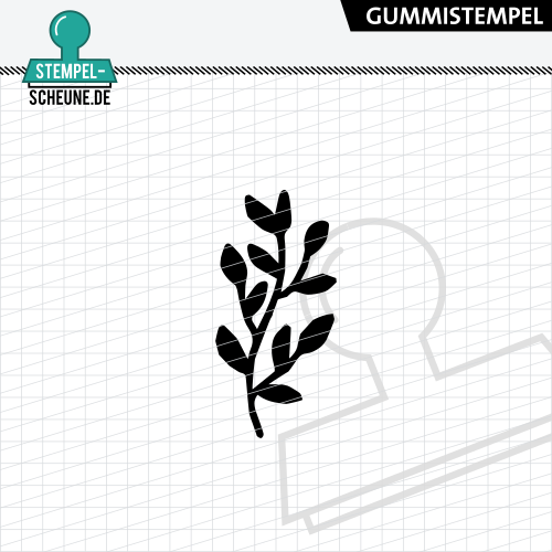 Stempel-Scheune Gummistempel 668 - Blume Ranke Pflanze Blatt Bl&auml;tter Ast Natur