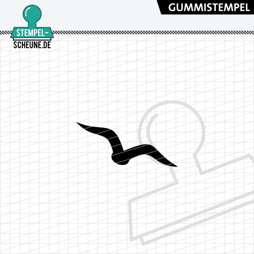 Stempel-Scheune Gummi 643 - M&ouml;ve Vogel Tier Luft Fl&uuml;gel Fliegen gro&szlig;