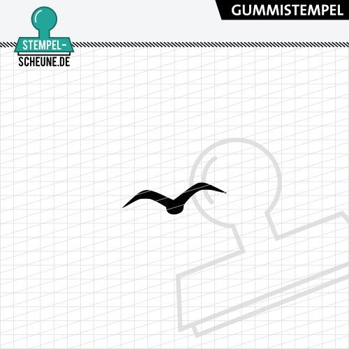Stempel-Scheune Gummi 644 - M&ouml;ve Vogel Tier Luft Fl&uuml;gel Fliegen klein