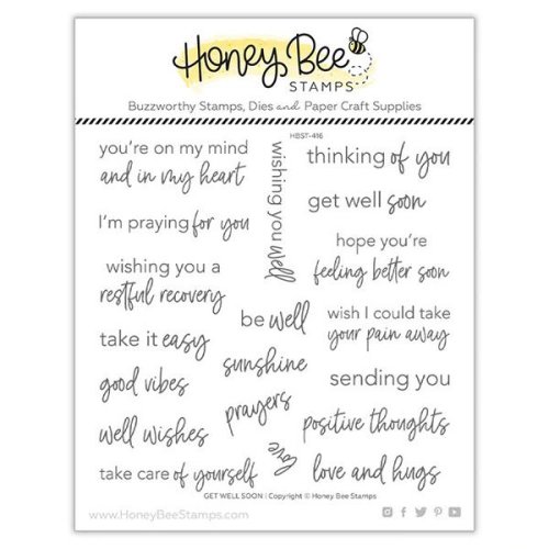 Honey Bee Stamps Stempelset - Get Well Soon Gute Besserung Krankheit Gesundkeit