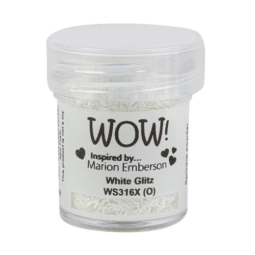 WOW! Embossingpulver Glitters White Glitz Wei&szlig; Transparent 15 ml Glitzer Pulver