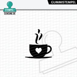 Stempel-Scheune Gummistempel 690 - Tasse Kaffee Tee Herz...